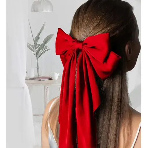 Long Bow Hair Clips for Women Hair Accessories-Red