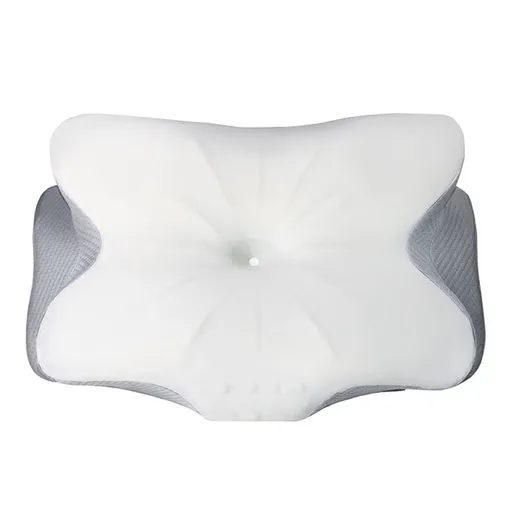 Cervical Pillow Memory Foam Soft Breathable Ergonomic Thickened Ice Silk Neck Support Pillow for Adults Sleeping White Gray Dot Jacquard