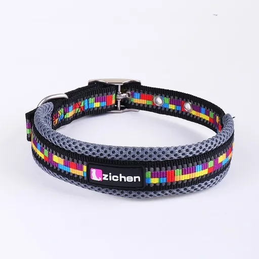 Zichen Reflective Dog Collar Nylon Mesh Color grid 1.5 nylon reflective printing mesh pull