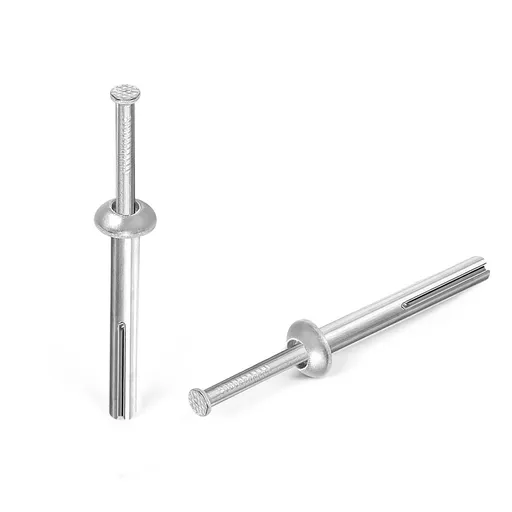 1/4 x 2 Hammer Drive Nail in Anchors, Cement Hammering Anchors, Zinc Alloy, 50 PCS