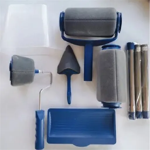 7-piece Paint Roller Set with Fillable Roller and Edger - Leak Proof Wall Painting Kit, Tray and Corner Brush for DIY Home Renovation