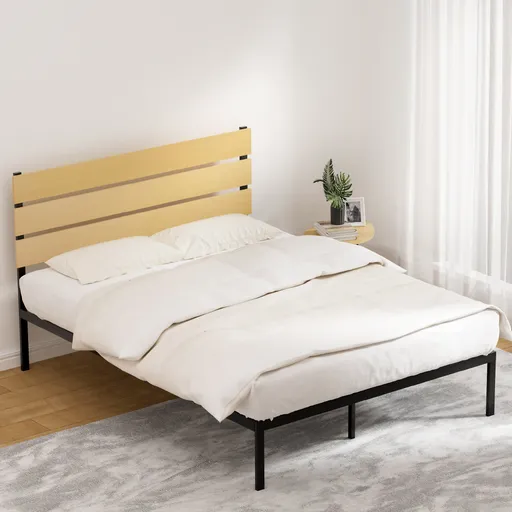 Artiss Bed Frame Queen Size Metal Base Mattress Platform Foundation Black PAULA