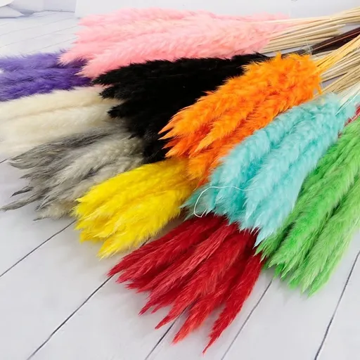 Grass, 30PCS Fluffy Fake Pompas Floral, Large Artificial Pompous Grass Branches for Floor Vase Fillers, Boho Farmhouse Room Wedding Decor
