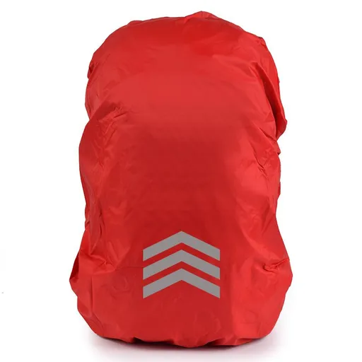 Backpack Rain Cover Waterproof Oxford Cloth Backpack Protector with Reflective Strip Elastic Design Hiking Cycling Travel Cover - Red XS