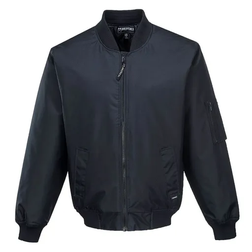 HUSKI Mens Quilted Combat Bomber Waterproof Jacket Windproof Workwear Coat - Navy