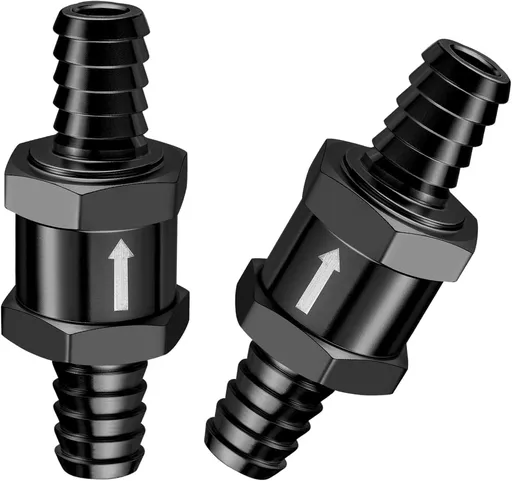 3/8" Fuel Check Valve One Way Inline Non Return Diesel Gasoline Black (10mm OD,2PCS)