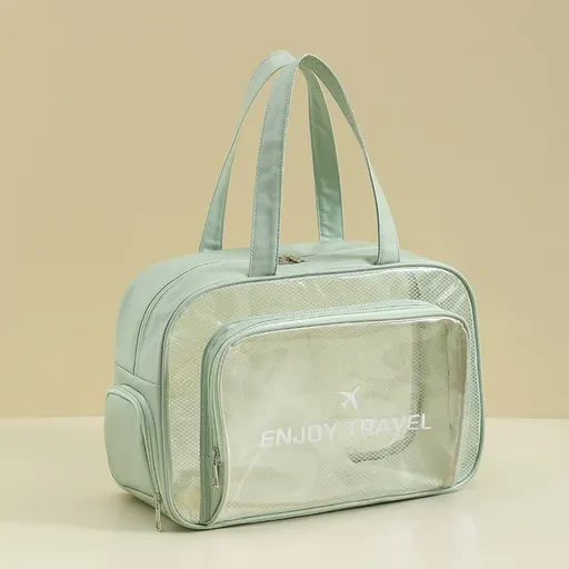 Waterproof beach bag with wet and dry separation, gym and swim storage bag, toiletries and cosmetic bag for swimsuits and goggles (green has shoe compartment)