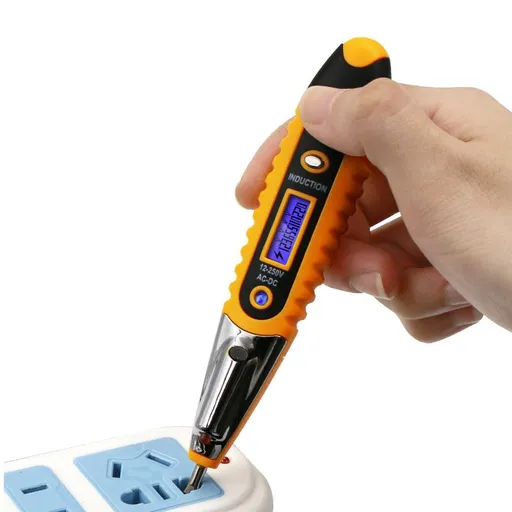 Test Screwdriver, Voltage Detector Pen Light Circuit Tester Electric Test Pen Screwdriver Contact Induction LED with Light 12V-220V 1pcs