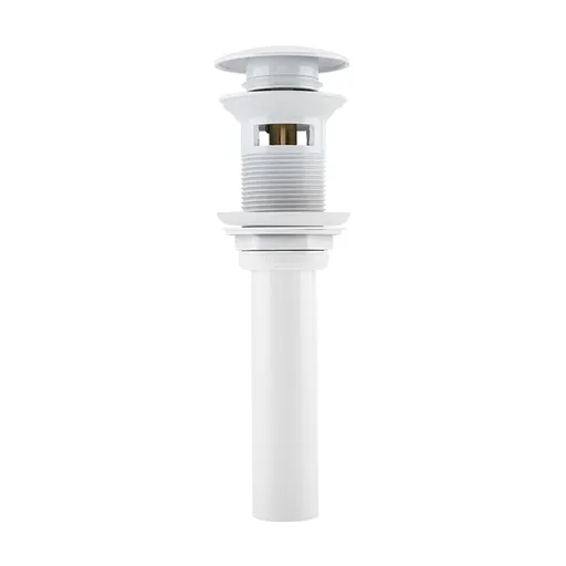 Kitchen Bathroom Basin Sink White Coating Brass Pop Up Drain Stopper with Overflow Hole