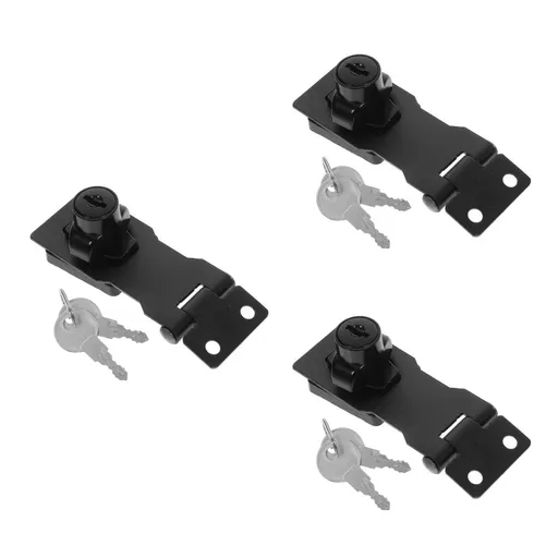 Masteelf 3-Pack Metal Cabinet Lock Hasp Latch for Home, Drawer, Door, File Cabinet Replacement Hardware