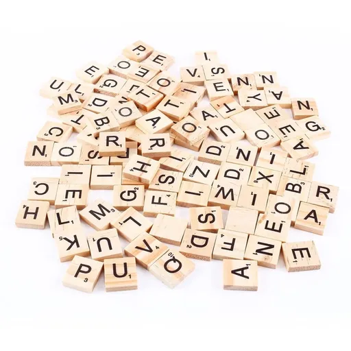 Wooden Scrabble Tiles,100pcs Wooden Alphabet Scrabble Tiles Letters Crafts Gift