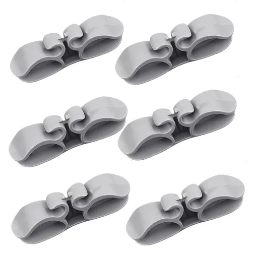 Cord Organizer for Appliances 6 Pack Durable Rubber Cord Wrapper for Kitchen & Office 3M Adhesive Stable Design Easy Storage Home Appliance Cord Hider - Gray - Size 9cm