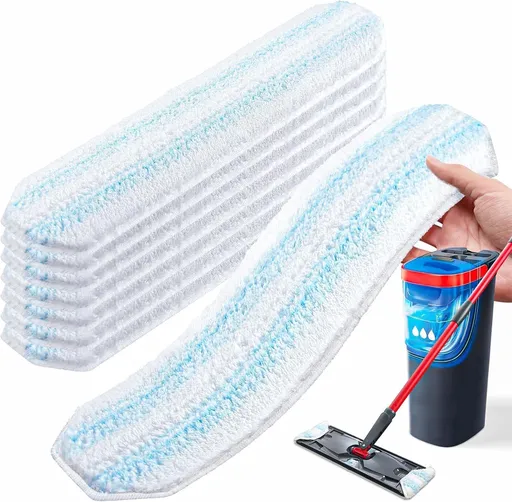 8 Pack Mop Replacement Pads or O Cedar H2prO lat Mop System, Machine Washable Reusable Microiber Mop Heads Replacements or O-Cedar H2Pro Reills Clean or ALll loors Types