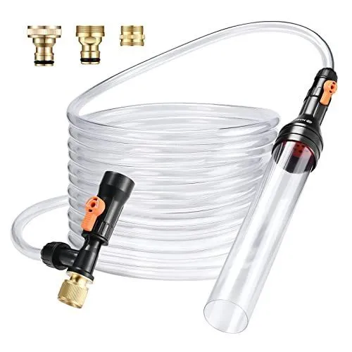 49ft Gravel Vacuum for Aquarium Water Changer Fish Tank Cleaning Tools,Siphon Universal Quick Pump Aquarium Water Changing - Clear - Size 49ft
