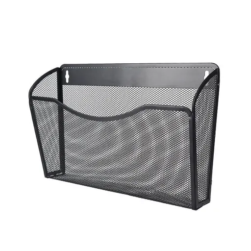Wall Mount File Organizer Metal Letter Size Black