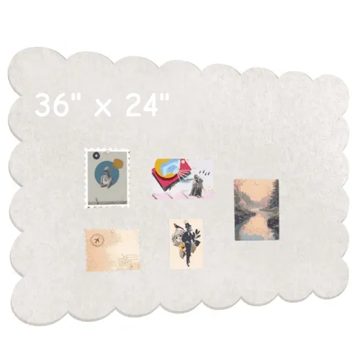 Felt Bulletin Board, 36" x 24" Foldable Pin Cork Board Alternative for Wall, Self-Adhesive Vision Board Decorative Pin Board for Wall, Beige