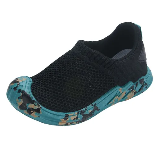 Kids Breathable Fly Woven Running Shoes Black 36 yards within the length of 21.5CM