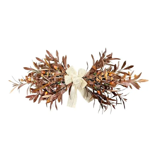 Autumn Decorative Olive Wreath, Lifelike Artificial Wall Hanging, Exquisite Fall Home Decor for Thanksgiving and Harvest Celebrations, Perfect Seasonal Gift for Friends and Family