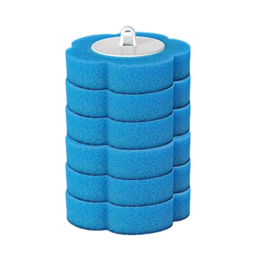 6 Pack Toilet Brush Refill Heads, Blue Sponge Cleaning Pad,Suitable for most toilet brushes