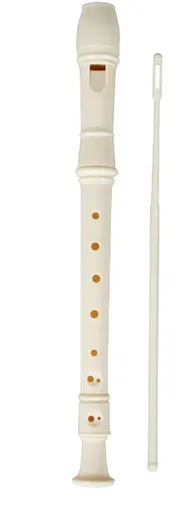8 Hole Soprano Recorder Flute for Kids and Adults with Cleaning Rod, Ideal for School Bands, Music Classes, and - 31.80X2.80X2.50CM White