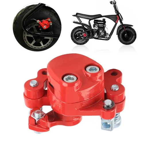 Red Disc Brake Caliper Rear Disc Brake Caliper, Steel Alloy Brake Pad for Mini Bike