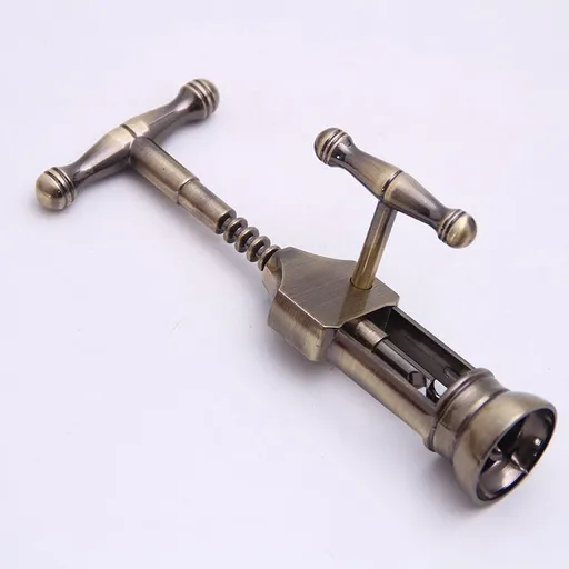 Vintage Double Handle Wing Corkscrew Wine Bottle Opener Heavy Duty Manual Cork Remover