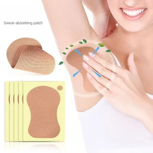 Disposable Underarm Sweat Pads, Unisex Armpit Sweat-Absorbing Patches for Sports, 5 Pairs (10 Pads)