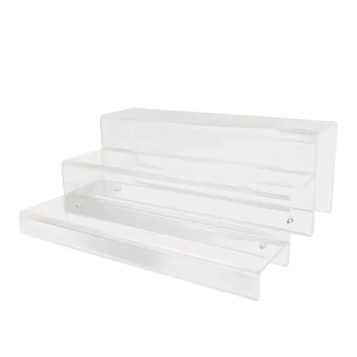 3 Tiers Bar Bottle Rack Clear Acrylic Display Risers Liquor Bottle Stand for Cupcake Collectibles