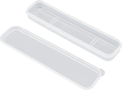 Portable Flatware Box Travel Tableware Storage Case, Simple Tableware Storage Box Case for Cutlery Kit (White)