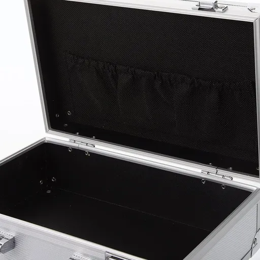 Heavy Duty Plated Silver Tool Box Organizer Durable Portable Tools Case