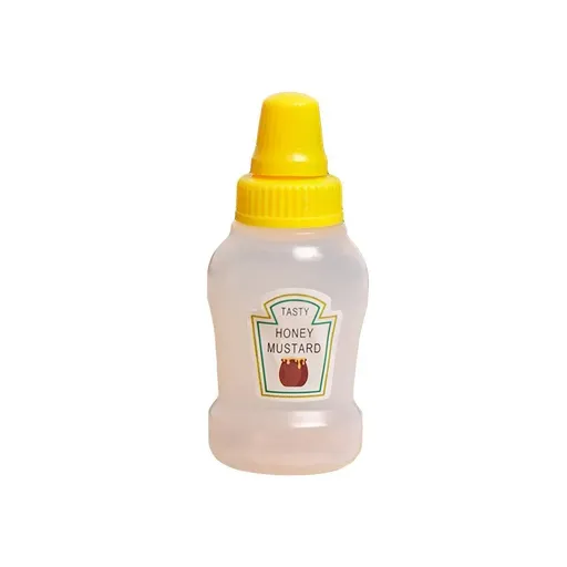 4pcs Mini Portable Sauce Box Condiment Dispensers for Picnic and Outdoor Use - Honey Mustard