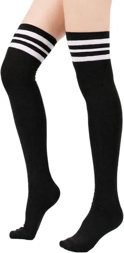 Women's Thick Stay Up Hold Up Striped Over Knee Casual Stockings