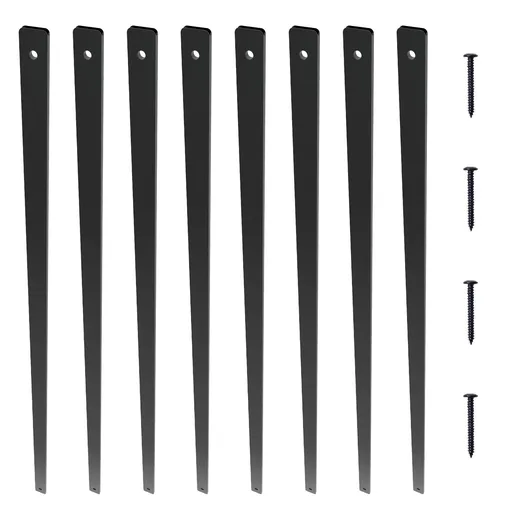 Staircase Metal Balusters, 29.5'' x 1'' Flat Aluminum Alloy Decorative Banister Spindles, 51 Pack Deck Baluster with Screws, Classic Hollow Deck Railing Satin Black Powder Coated for Porch