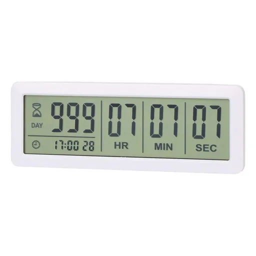 Big Digital Countdown Days Timer Clock - 999 Days Count Down Clock Timer for Graduation Lab Kitchen (White)