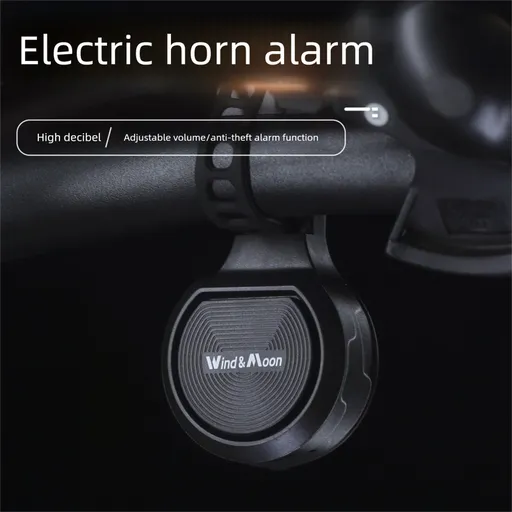 130dB Electric Bike Horn with Anti-Theft Alarm Electronic Bicycle Bell USB Rechargeable Waterproof Adjustable Volume Vibration Sensor for MTB Road Scooter Black