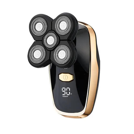 Electric Shaver 5-Head Rotary Waterproof Wireless Black