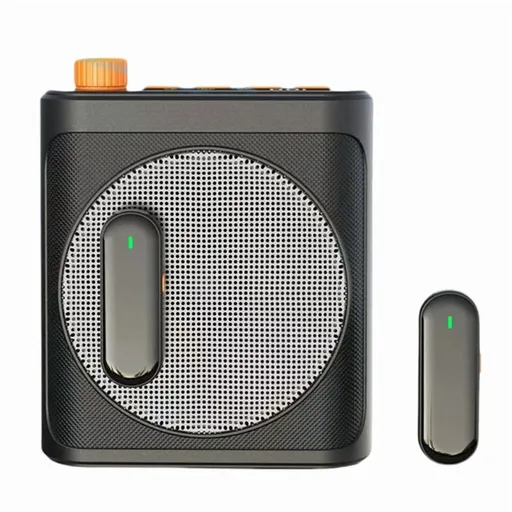 Wireless Lavalier Microphone Portable Voice Amplifier with 2 Mic, Rechargeable Speaker for Classroom, Meetings, Speeches
