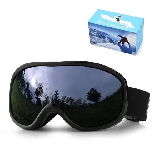 Winter Double-Layer Anti-Fog Spherical Ski Goggles,Sand black+4 gray flakes