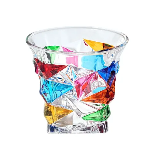 Whiskey Glass Multicolor 320ml Short Drinking Glass for Home
