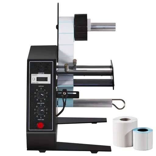 Automatic Label Dispenser, Width 15-125 mm, Length 3-150 mm, Automatic Label Stripper Label Separating Machine, Speed Adjustable Label Applicator, Auto Counting 0-999999 for Various Label Sizes