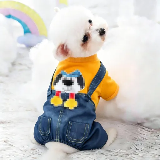 AMOOR Fleece Dog Jumpsuit Winter 4 Leg Orange XS