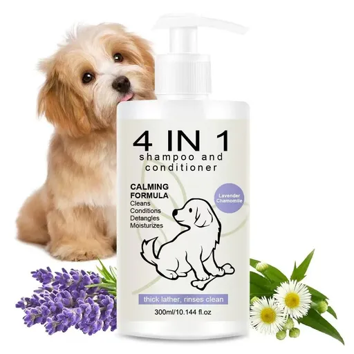 Dog Shampoo Dog Conditioner 4 In 1 Pet Care Calming Dog Shampoo Lavender - White - Size 01