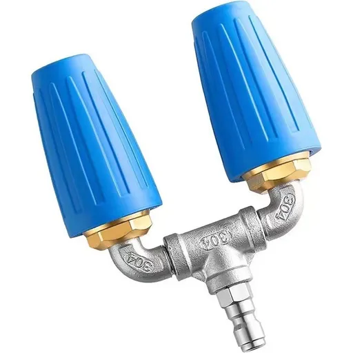 Dual Turbo Nozzle Pressure Washer, 360°Rotating Turbo Nozzle with 1/4" Quick Connector, Orifice Twin Turbo Nozzle, 4-6 GPM, 4000 PSI