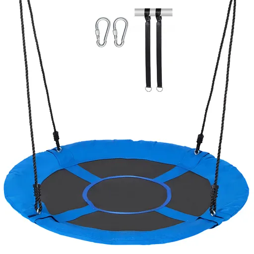 Tree Swing, 40 Inch Saucer Swing, 750lbs Weight Capacity, 900D Oxford Fabric Swing Seat with 2 Tree Hanging Straps and Adjustable Multi-Strand Ropes, Round Swing for Kids Outdoor, Blue