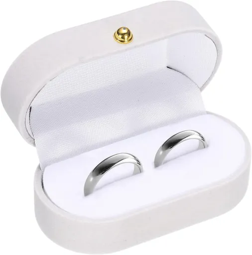 Velvet Ring Box, Small Travel Jewelry Case Mini Ring Holder Jewelry Organizer Storage Case for Women Girls Wedding Proposal Engagement, Grey