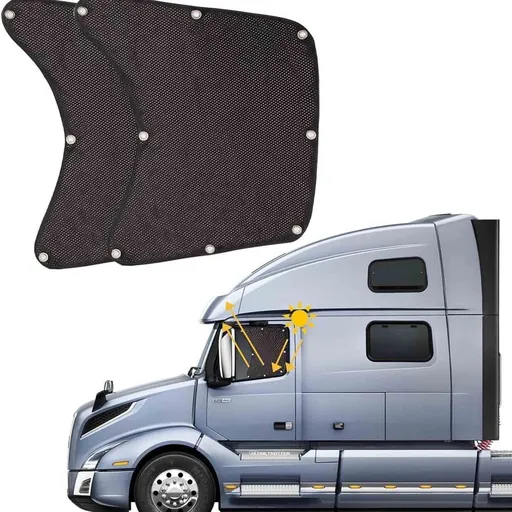 Semi Truck Side Window Sun Shade - Mesh Sunscreen - UV Blocking Car Window Shade - Easy Install with Suction Cups - Reduces Heat and Glare for Cooler, Comfortable Driving - Automotive Window Sunshade