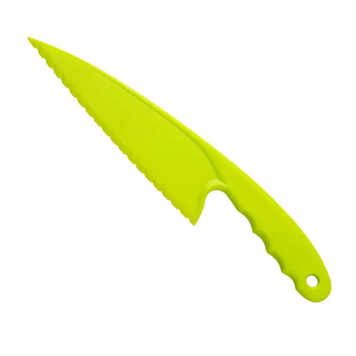 1 Piece Plastic Kitchen Knife, BPA Free Serrated Knife for Cutting Fruits and Bread, Safe Cooking Utensil, Green