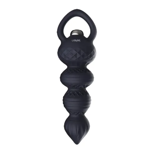 House Of Dasein Vibrator Silicone Vibrating Soft Anal Beads With Handle Butt Plug - Black