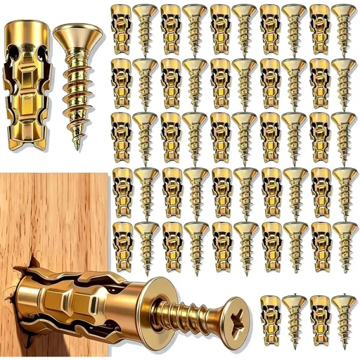6×14mm Short Expansion Screw Set for Cabinet Hinge Repair & Stripped Thread Restoration, 50set Secure Cabinet Door Fastening (50pcs)
