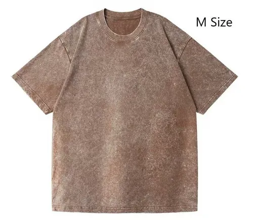 Retro Thick Pre‑Washed Cotton Tee Unisex Casual Staple Nice Christmas Holiday Present Coffee Brown Size M